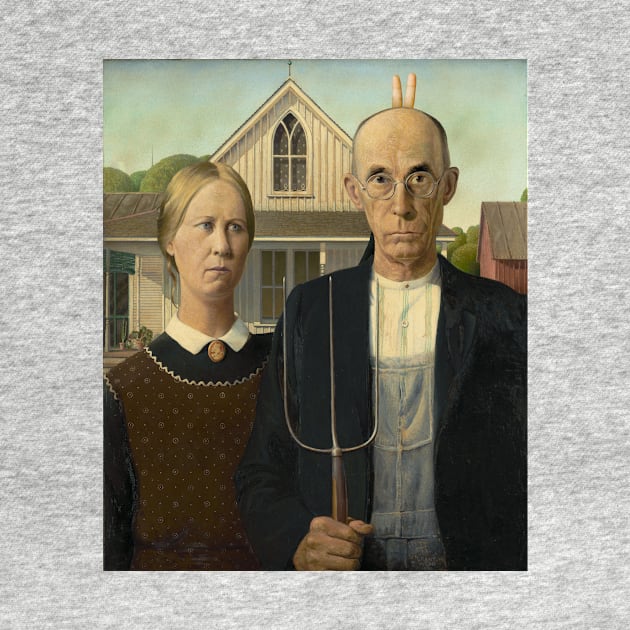 American Gothic with Bunny Ears by GloopTrekker